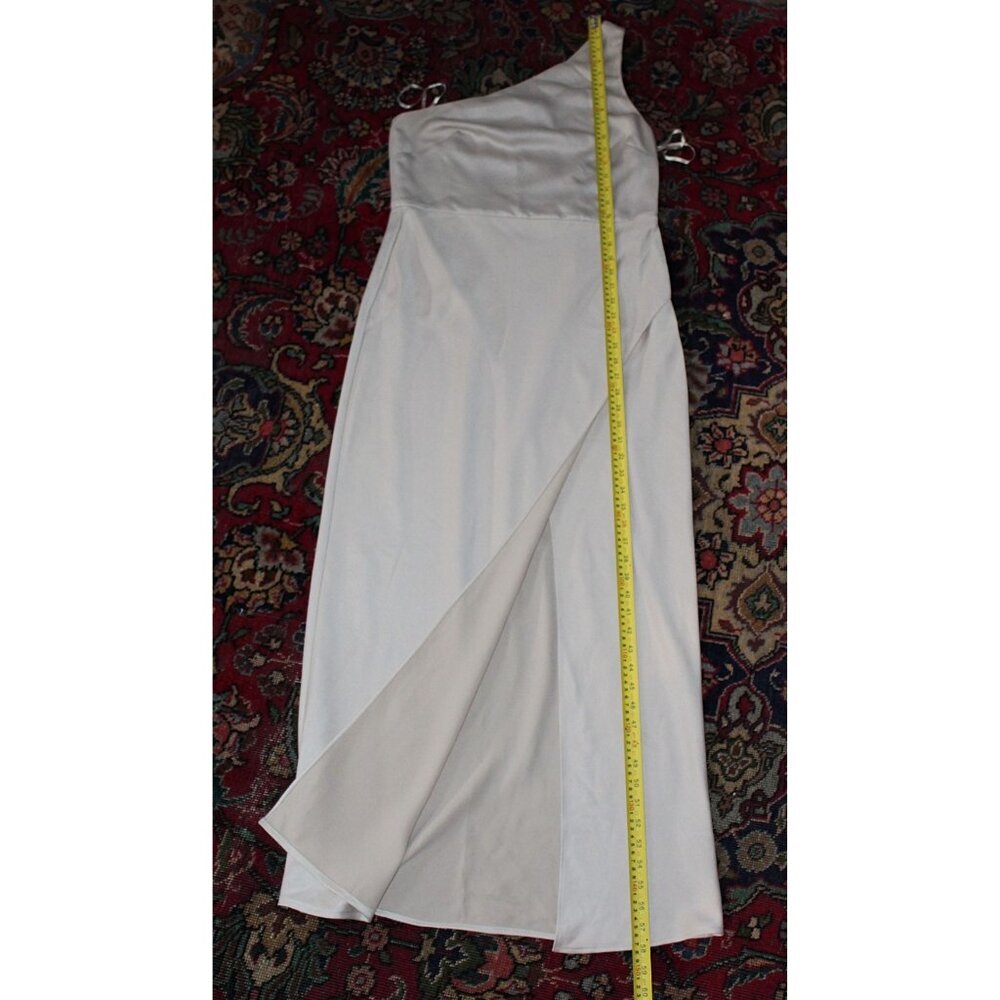 BHLDN (Anthropologie) "Dylan" One Shoulder Maxi Gown in Champagne Satin, size 12 - Picture 7 of 10